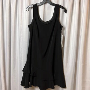 Leslie Fay Vintage Black Size 6 Sleeveless Ruffle Mini Formal Party Dress